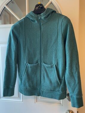 Figs Teal Zip Up Hooded sweatshirt